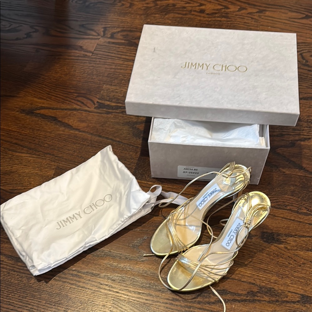 Jimmy Choo Gold Strappy Sandals Anita 85 Size 36 Never worn